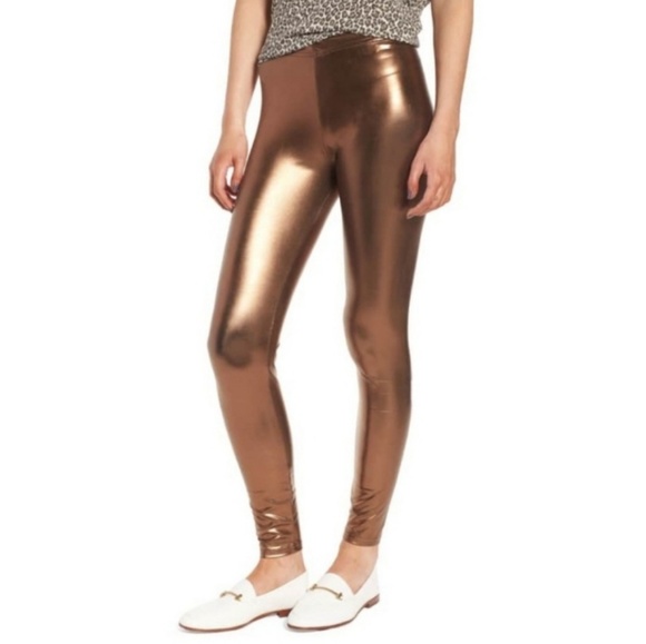 bronze metallic leggings